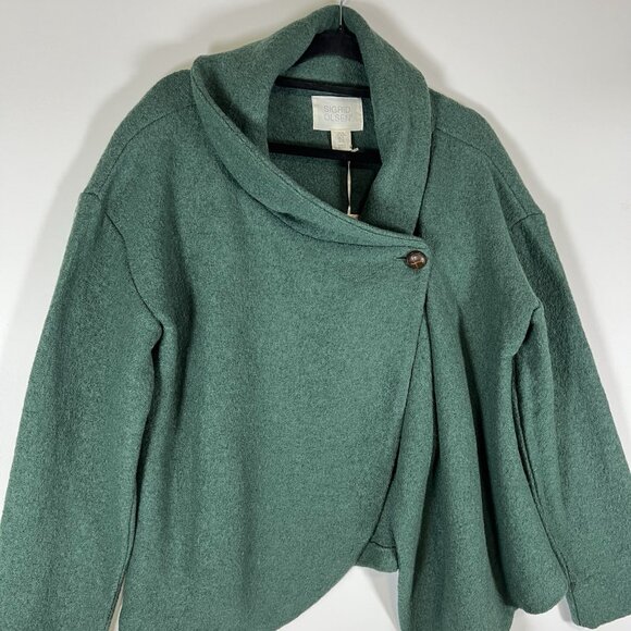 Sigrid Olsen Womens XL Cardigan Sweater Green Button NWT Wool Blend Boho - Picture 4 of 10